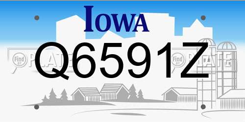 Q6591Z Iowa License Plate