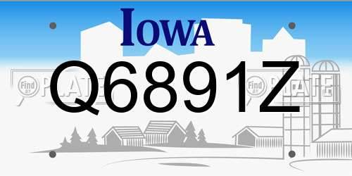 Q6891Z Iowa License Plate
