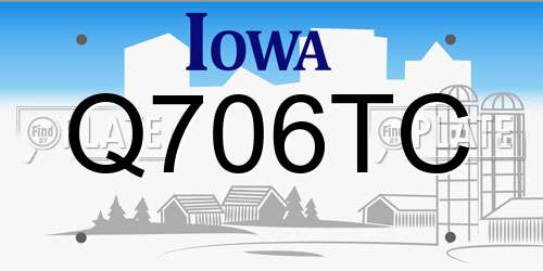 Q706TC Iowa License Plate
