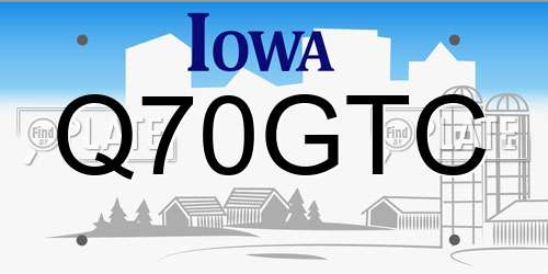 Q70GTC Iowa License Plate