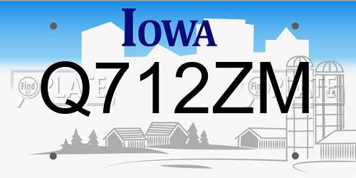 Q712ZM Iowa License Plate