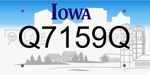 Q7159Q Iowa License Plate