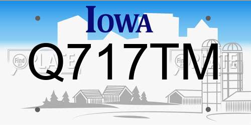 Q717TM Iowa License Plate