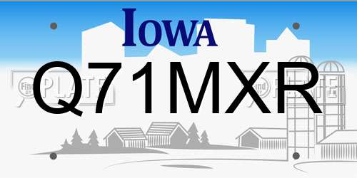 Q71MXR Iowa License Plate