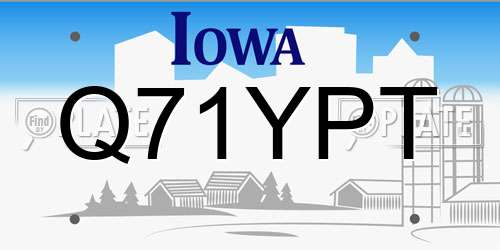 Q71YPT Iowa License Plate