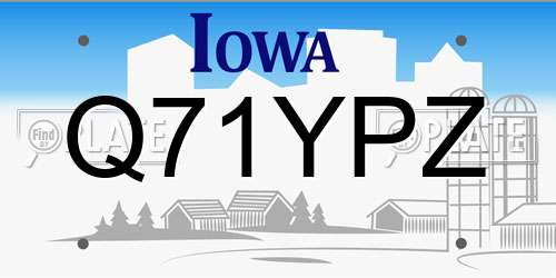 Q71YPZ Iowa License Plate