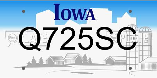 Q725SC Iowa License Plate