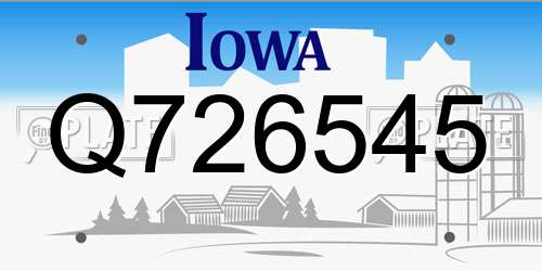 Q726545 Iowa License Plate