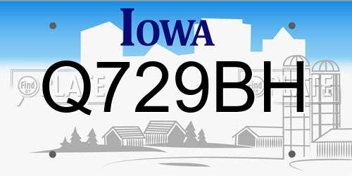 Q729BH Iowa License Plate