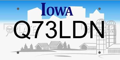 Q73LDN Iowa License Plate