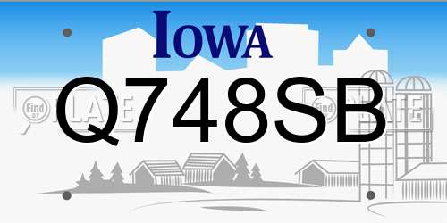 Q748SB Iowa License Plate