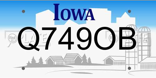 Q749OB Iowa License Plate