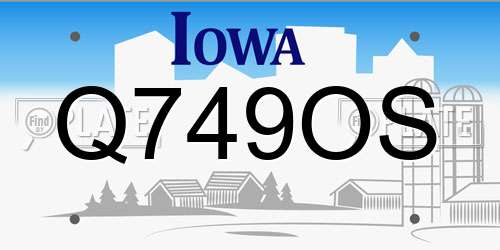Q749OS Iowa License Plate