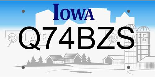 Q74BZS Iowa License Plate