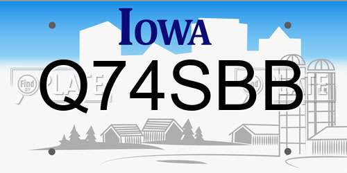 Q74SBB Iowa License Plate