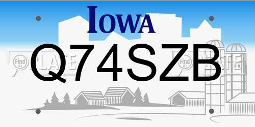 Q74SZB Iowa License Plate
