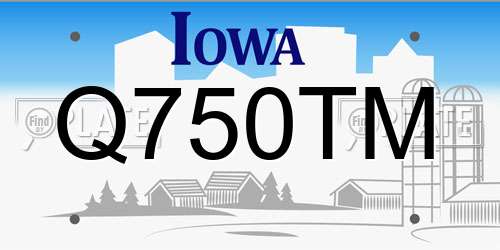Q750TM Iowa License Plate