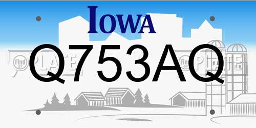Q753AQ Iowa License Plate