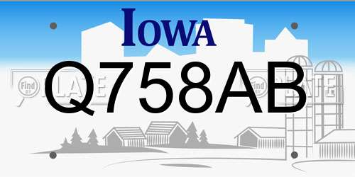 Q758AB Iowa License Plate