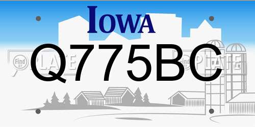 Q775BC Iowa License Plate