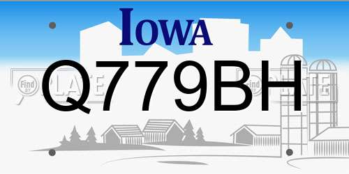 Q779BH Iowa License Plate