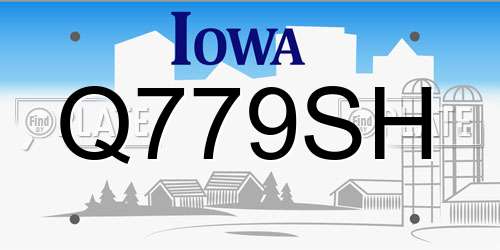 Q779SH Iowa License Plate