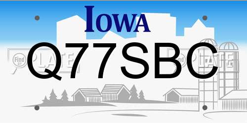 Q77SBC Iowa License Plate