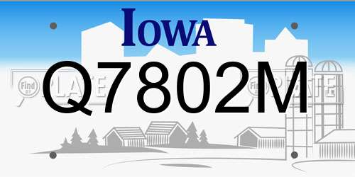 Q7802M Iowa License Plate