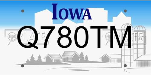 Q780TM Iowa License Plate