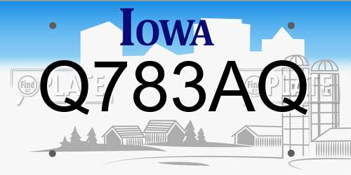 Q783AQ Iowa License Plate