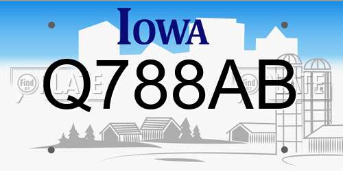 Q788AB Iowa License Plate