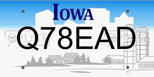 Q78EAD Iowa License Plate