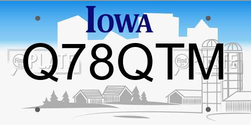Q78QTM Iowa License Plate
