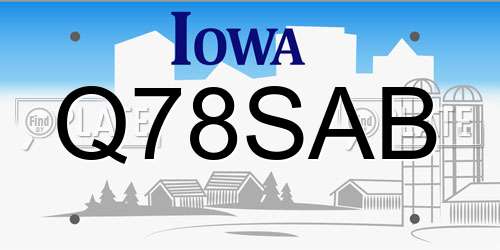 Q78SAB Iowa License Plate