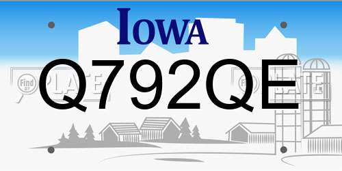 Q792QE Iowa License Plate