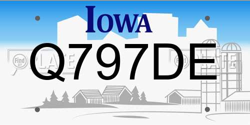 Q797DE Iowa License Plate