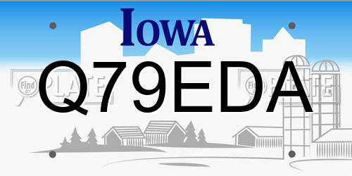 Q79EDA Iowa License Plate