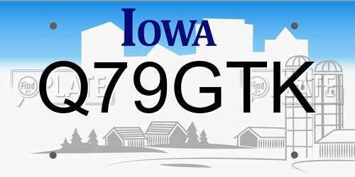 Q79GTK Iowa License Plate