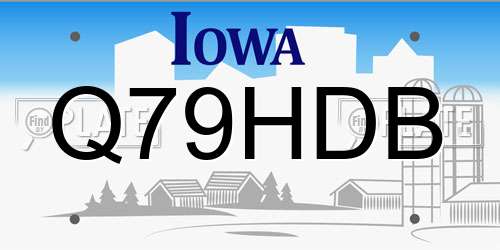 Q79HDB Iowa License Plate