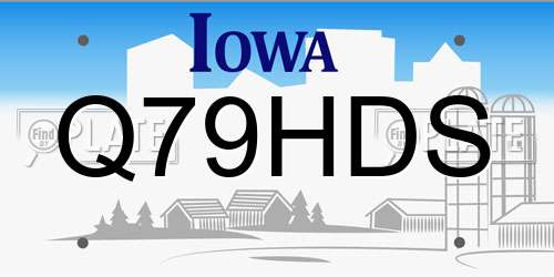 Q79HDS Iowa License Plate