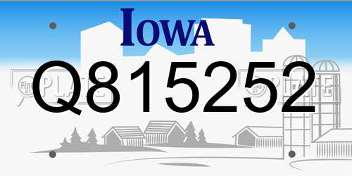 Q815252 Iowa License Plate