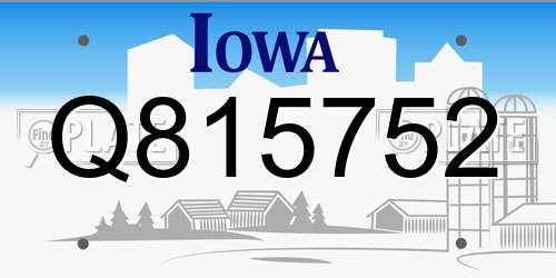 Q815752 Iowa License Plate