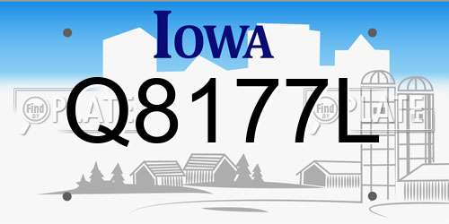 Q8177L Iowa License Plate