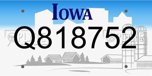 Q818752 Iowa License Plate