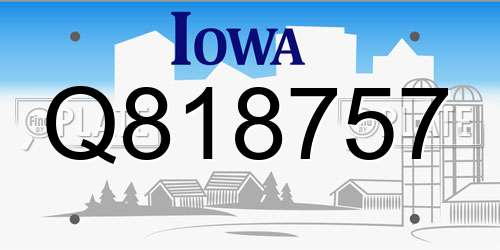 Q818757 Iowa License Plate