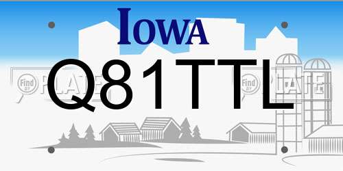 Q81TTL Iowa License Plate