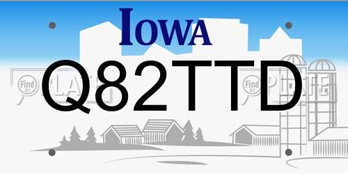 Q82TTD Iowa License Plate