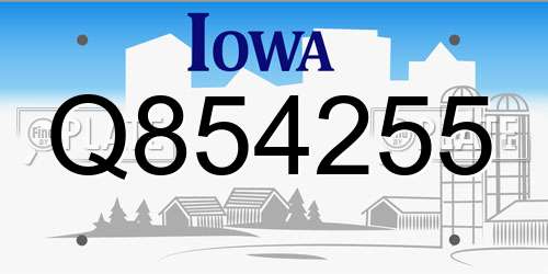 Q854255 Iowa License Plate