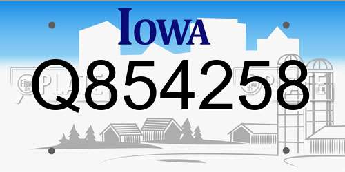 Q854258 Iowa License Plate