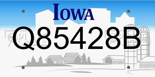 Q85428B Iowa License Plate